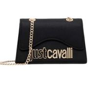 Just Cavalli Svart Mini Handväska med Guld Accenter Black, Dam