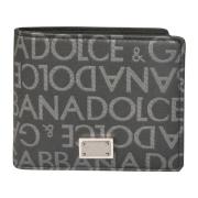 Dolce & Gabbana Monogram Jacquard Bi-Fold Plånbok Black, Herr