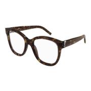 Saint Laurent Mörk Havana Silver Glasögonbågar Multicolor, Unisex