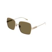 Gucci Fyrkantiga solglasögon med metallram Yellow, Dam