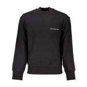 Calvin Klein Svart bomullströja med logotyp Black, Herr