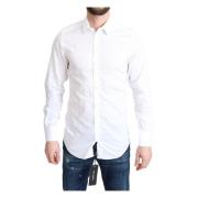 Dolce & Gabbana Vit Bomull Slim Fit Skjorta White, Herr