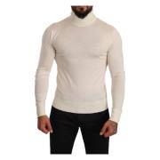 Dolce & Gabbana Lyxig Cashmere Turtleneck Sweater Beige, Herr