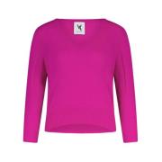 Van Kukil V-neck Knitwear Pink, Dam