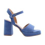Nando Neri Högklackade sandaler för kvinnor Blue, Dam