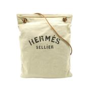 Hermès Vintage Pre-owned Bomull axelremsvskor Beige, Dam