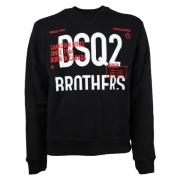 Dsquared2 Stilig Logosweatshirt Uppgradering Black, Herr