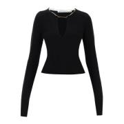 Alexander Wang V-neck Knitwear Black, Dam