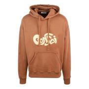 Bonsai Brun Oversized Hoodie med Broderad Grafik Brown, Herr