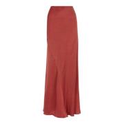Cortana Sira, lång röd cupro kjol Red, Dam