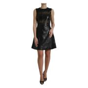 Valentino Svart Nylon A-linje Klänning Black, Dam