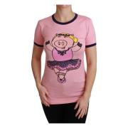 Dolce & Gabbana Rosa Year of the Pig T-shirt Pink, Dam