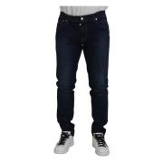 Dolce & Gabbana Mörkblå Skinny Stretch Denim Jeans Blue, Herr