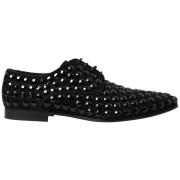 Dolce & Gabbana Elegant Svart Mocka Derby Formella Skor Black, Herr