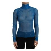 Dolce & Gabbana Long Sleeve Tops Blue, Dam