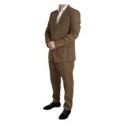 Dolce & Gabbana Single Breasted Suits Brown, Herr