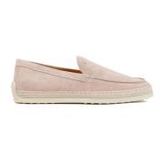 Tod's Suede Leather Loafers Pink, Dam