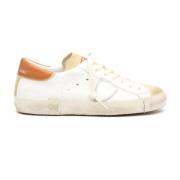 Philippe Model Vita lädersneakers med beige detaljer White, Herr