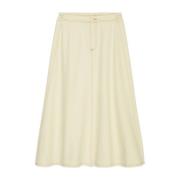 Marc O'Polo Jeans midi kjol med utsvängd nederdel Beige, Dam