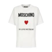 Moschino Kvinnors Vit Bomull T-shirt Kärlek Tillit White, Dam