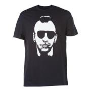 Neil Barrett Svart Vit Mohican Gangsta T-shirt Black, Herr