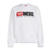 Diesel Klassisk Sweatshirt för Män White, Herr