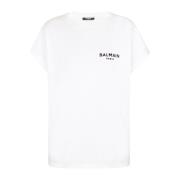 Balmain Flockad T-shirt White, Dam