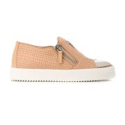 Giuseppe Zanotti Läder Logo Loafers Beige, Dam