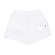 Disclaimer Vit Side Logo Streetwear Shorts White, Dam