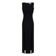 Roberto Cavalli Elegant Midi Klänning med Brosch Black, Dam