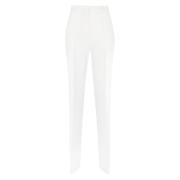 Max Mara Studio Vita Ull Crepe Satin Byxor White, Dam