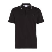 Calvin Klein Stretch Pique Tippin Polo Shirt Black, Herr