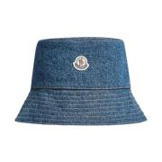 Moncler Denim Bucket Hat Casual Style Blue, Dam