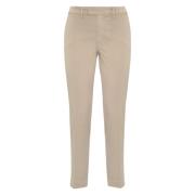 Re-Hash Skinny Bomullsbyxor Beige Beige, Dam