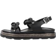 CafèNoir Stiliga platta sandaler med dubbel C Black, Dam