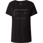 Armani Exchange Svart Slim Fit Bomull T-shirt Black, Dam