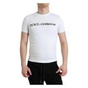 Dolce & Gabbana Vit Logo Crewneck Tee White, Herr