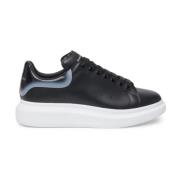 Alexander McQueen Svarta Oversized Sneakers med Silver Häl Black, Herr