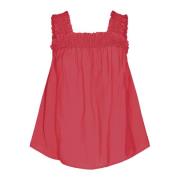 Co'Couture Smock Strap Top Bluse Red, Dam