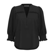 Co'Couture Frill Ss Skjortblus Svart Black, Dam