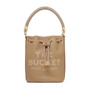 Marc Jacobs Kamel Läder Bucket Bag med Logo Brown, Dam
