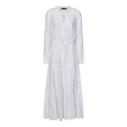 Ralph Lauren Vit San Gallo Bomull Skjortklänning White, Dam