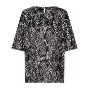 Masai Oversize T-shirt med nyckelhålsdetalj Black, Dam