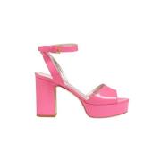 Ines De La Fressange Paris Rosa Patent Platform Sandal Pink, Dam