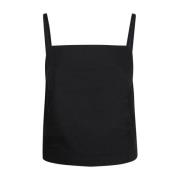 Max Mara Svart Boxy Fit Topp Black, Dam