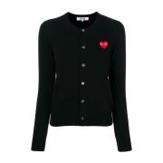 Comme des Garçons Play Svart Tröja med Knappar Black, Dam