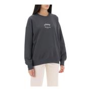 Ganni Oversized Logo Print Sweatshirt Gray, Dam