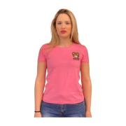 Moschino Avslappnad Bomull T-shirt Pink, Dam