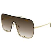Alexander McQueen Gold/Brown Shaded Sunglasses Yellow, Unisex
