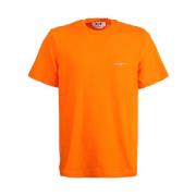 Msgm Orange Crew-neck T-shirt med Logo Orange, Herr